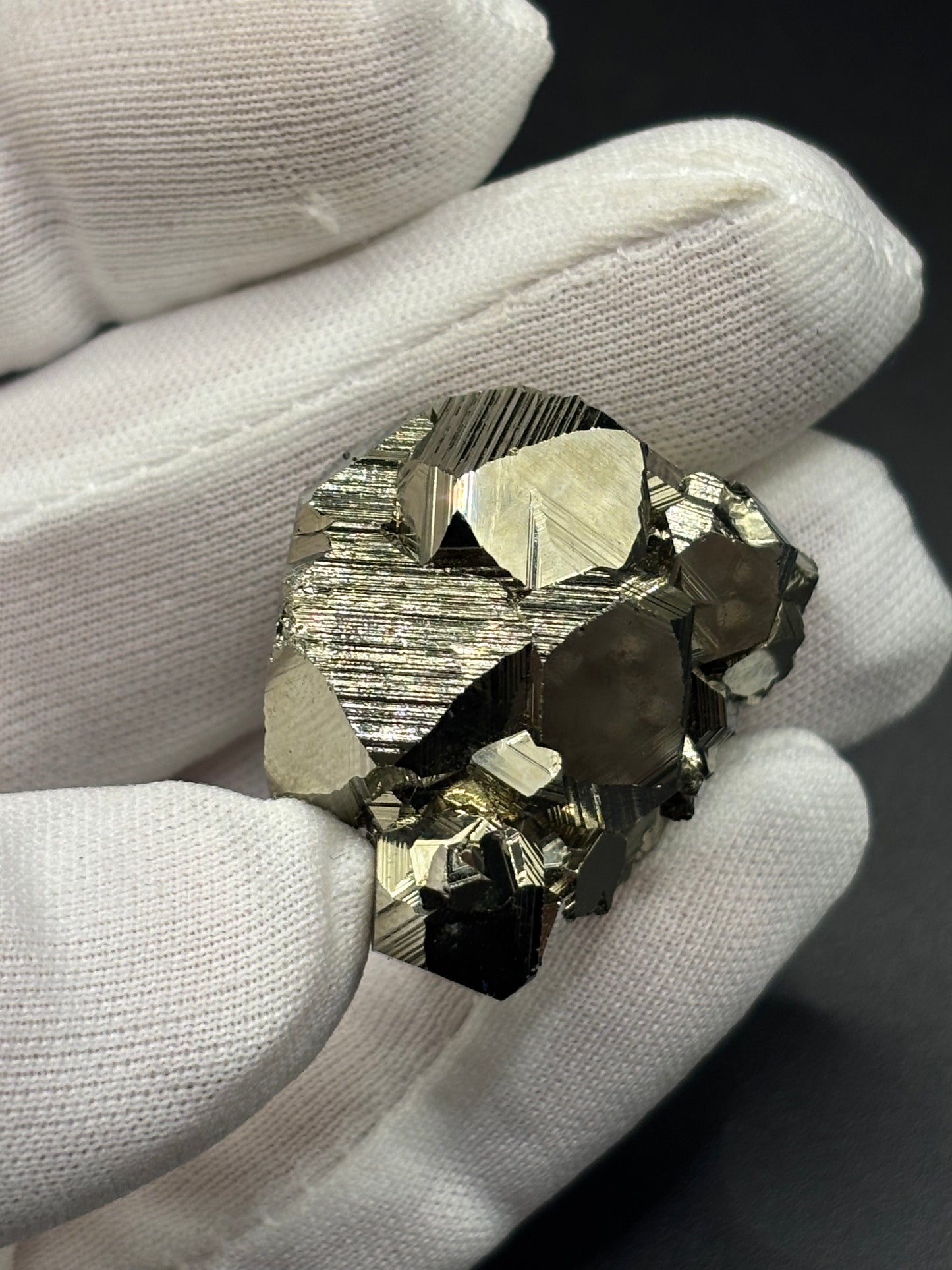 Octahedral Pyrite Crystal Cluster Huanzala Mine Peru Natural Pyrite Mineral Specimen