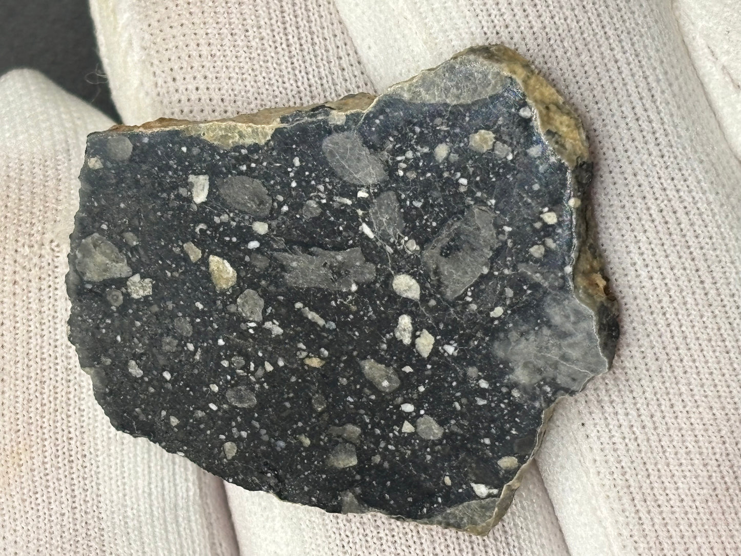 NWA 17859 "Black Lunar" Meteorite Specimen Official Feldspathic Breccia Moon Meteorite