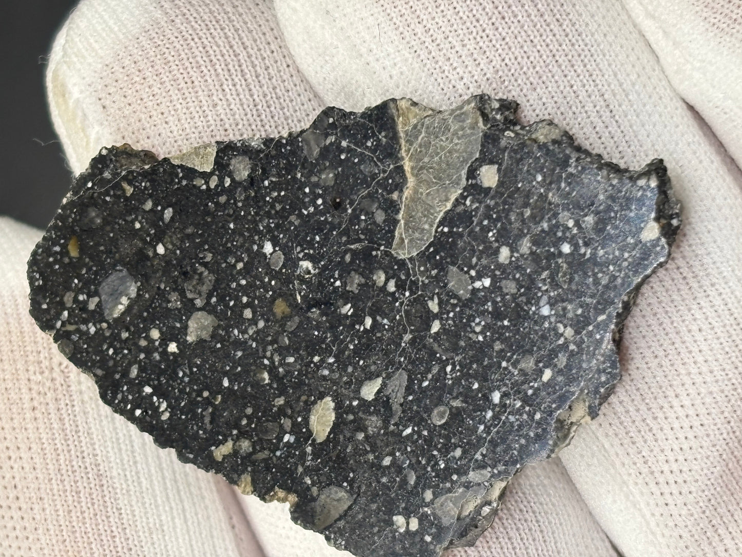 NWA 17859 "Black Lunar" Meteorite Specimen Official Feldspathic Breccia Moon Meteorite