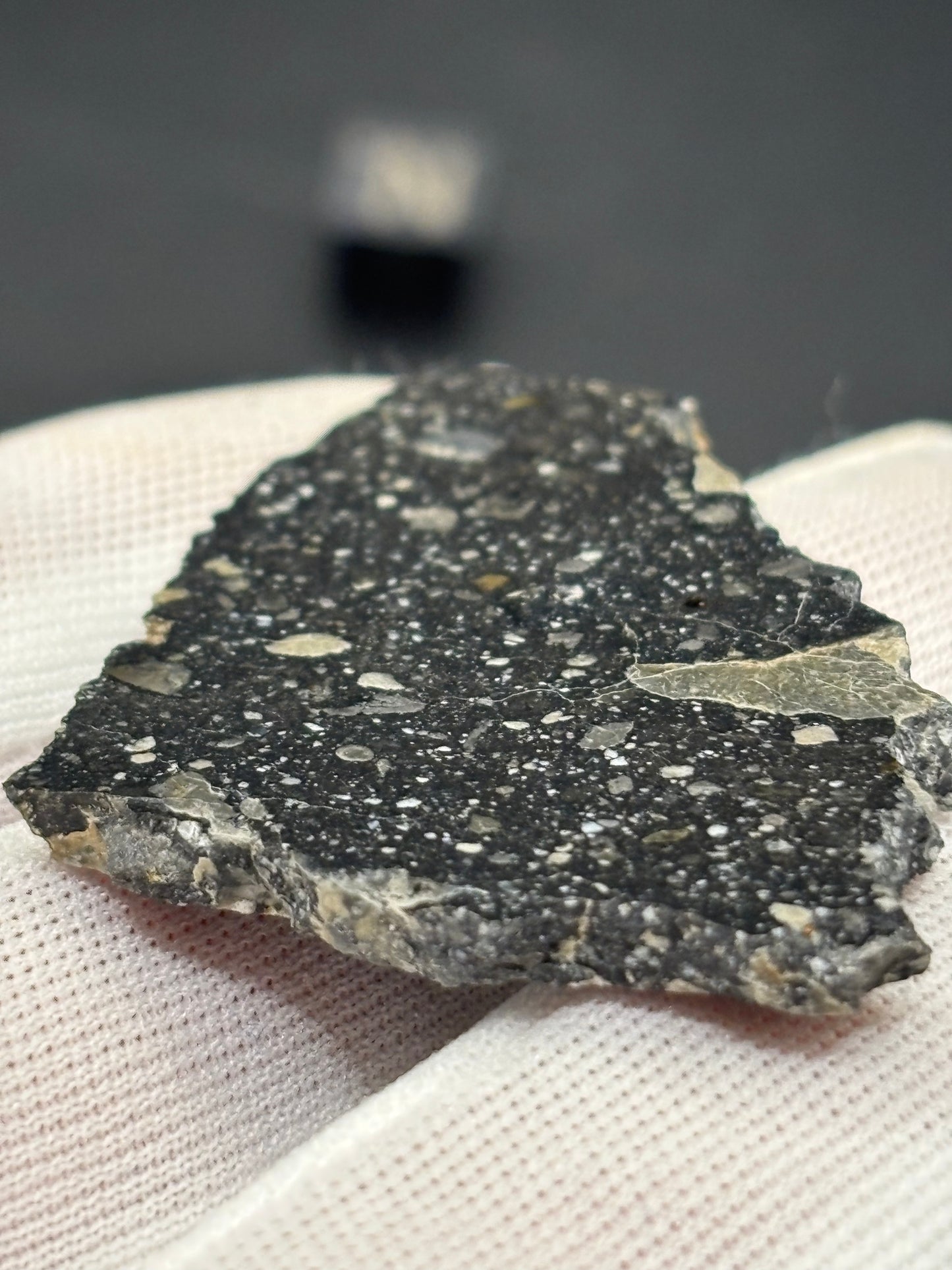 NWA 17859 "Black Lunar" Meteorite Specimen Official Feldspathic Breccia Moon Meteorite