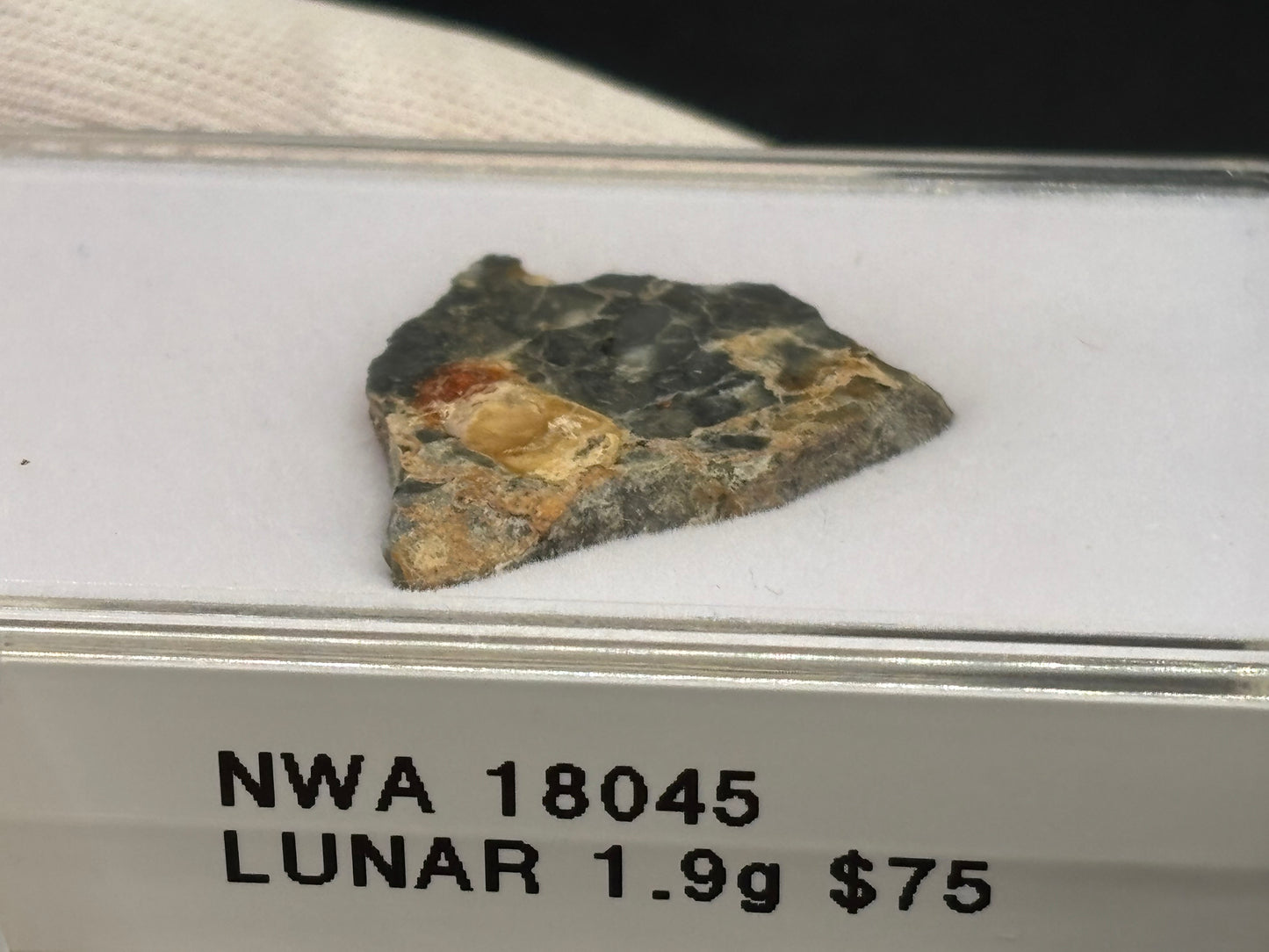 NWA 18045 Lunar Meteorite Specimen Official Lunar Melt Breccia Moon Meteorite