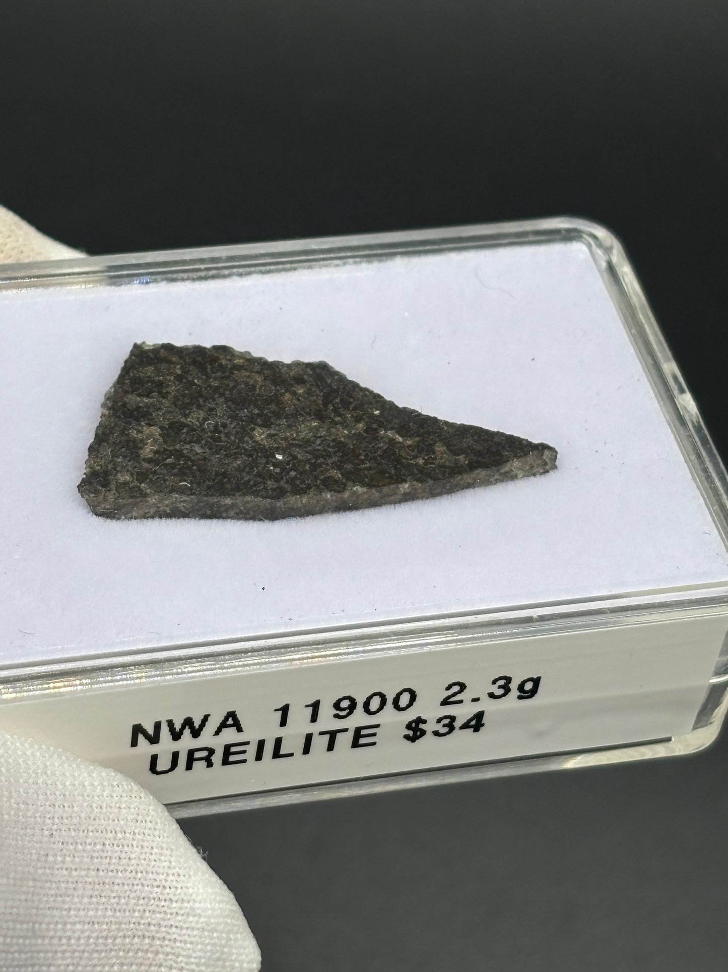 NWA 11900 Ureilite Meteorite Specimen Official Augite-Bearing Ureilite Northwest Africa
