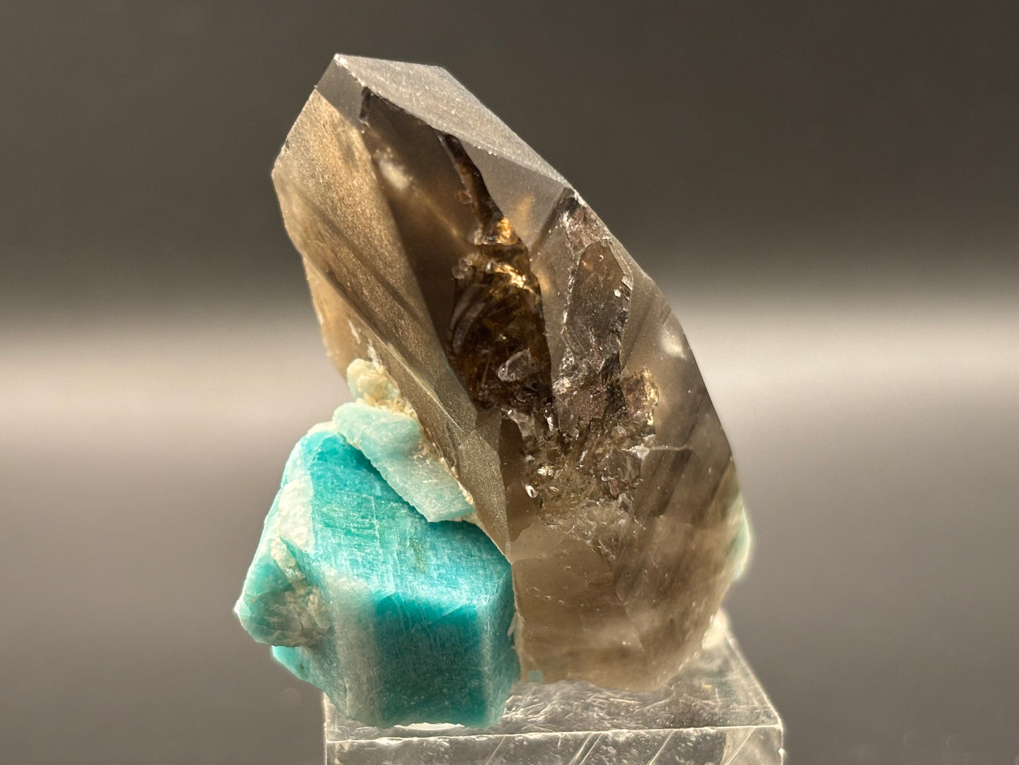 Amazonite with Smoky Quartz Crystal Group – Smoky Hawk Mine, Teller County, Colorado | Perthitic Amazonite Crystals