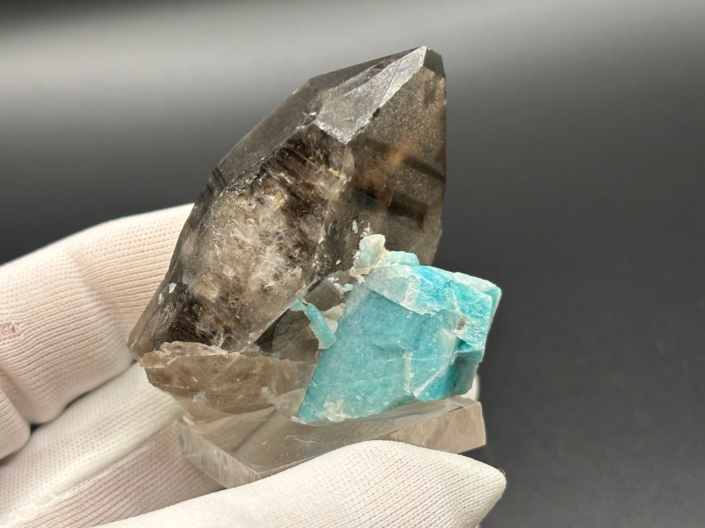 Amazonite with Smoky Quartz Crystal Group – Smoky Hawk Mine, Teller County, Colorado | Perthitic Amazonite Crystals