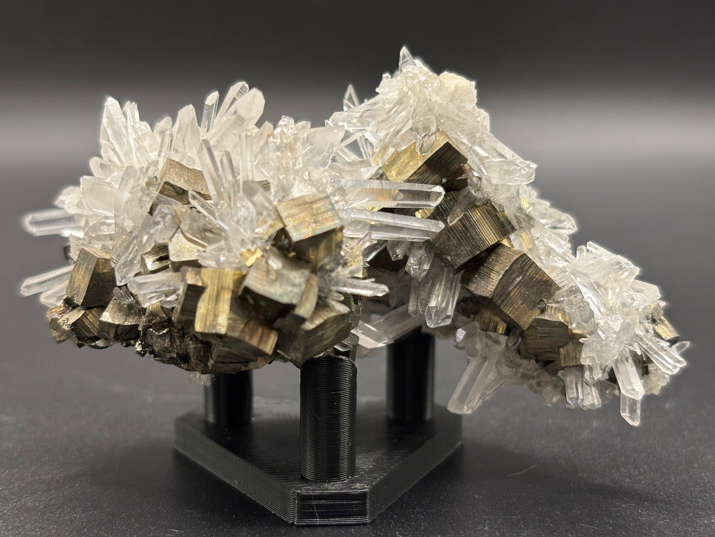 Quartz Crystals with Pyrite – Huaron Mines, San José de Huayllay District, Pasco, Peru