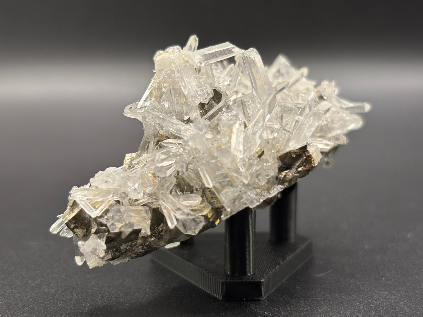Quartz Crystals with Pyrite – Huaron Mines, San José de Huayllay District, Pasco, Peru