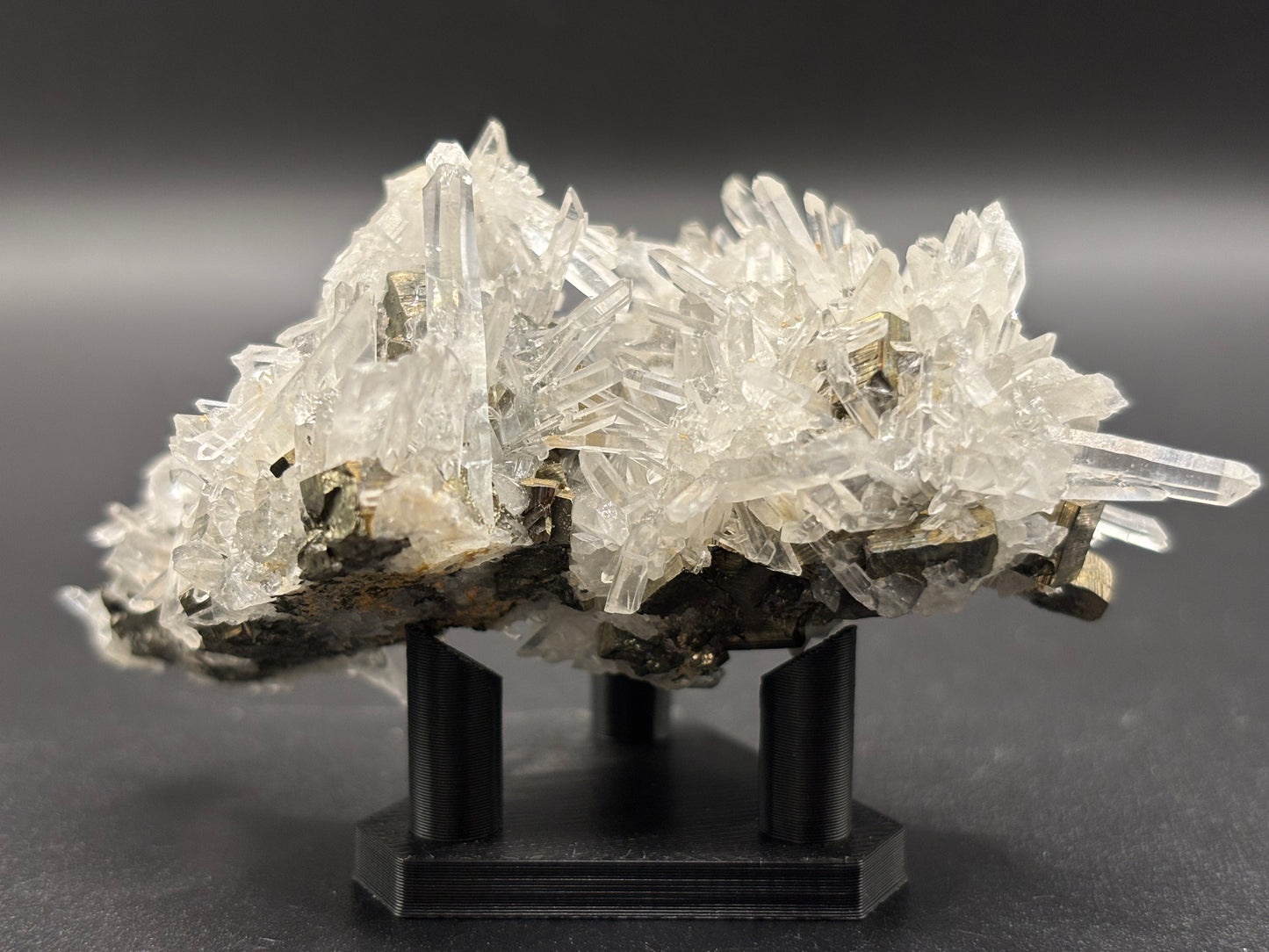 Quartz Crystals with Pyrite – Huaron Mines, San José de Huayllay District, Pasco, Peru