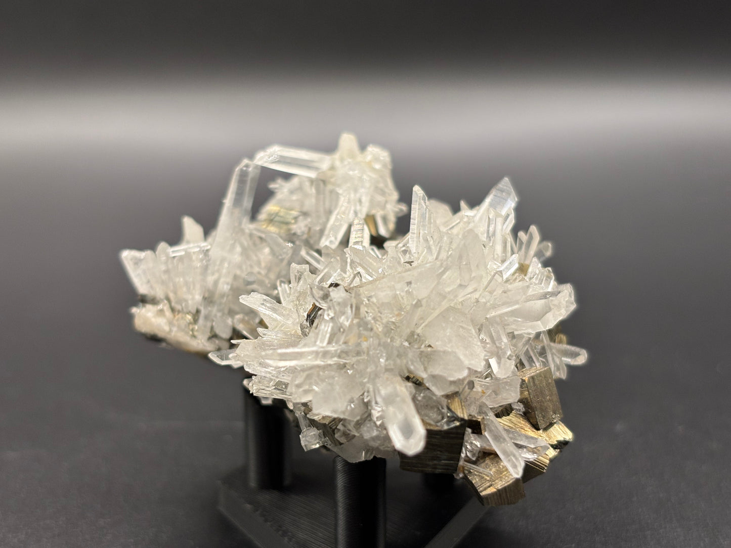 Quartz Crystals with Pyrite – Huaron Mines, San José de Huayllay District, Pasco, Peru