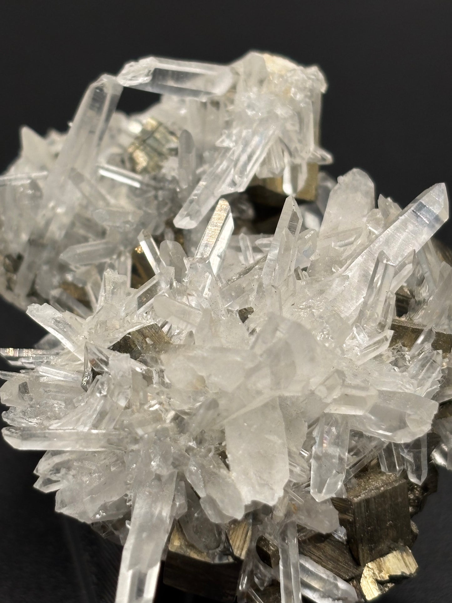 Quartz Crystals with Pyrite – Huaron Mines, San José de Huayllay District, Pasco, Peru