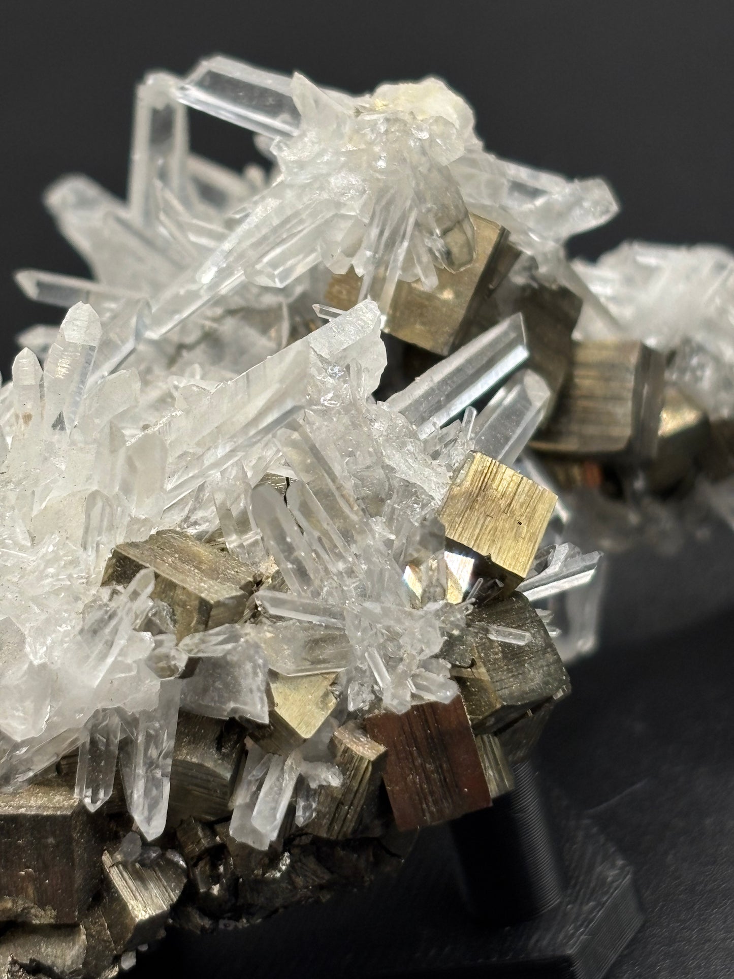 Quartz Crystals with Pyrite – Huaron Mines, San José de Huayllay District, Pasco, Peru