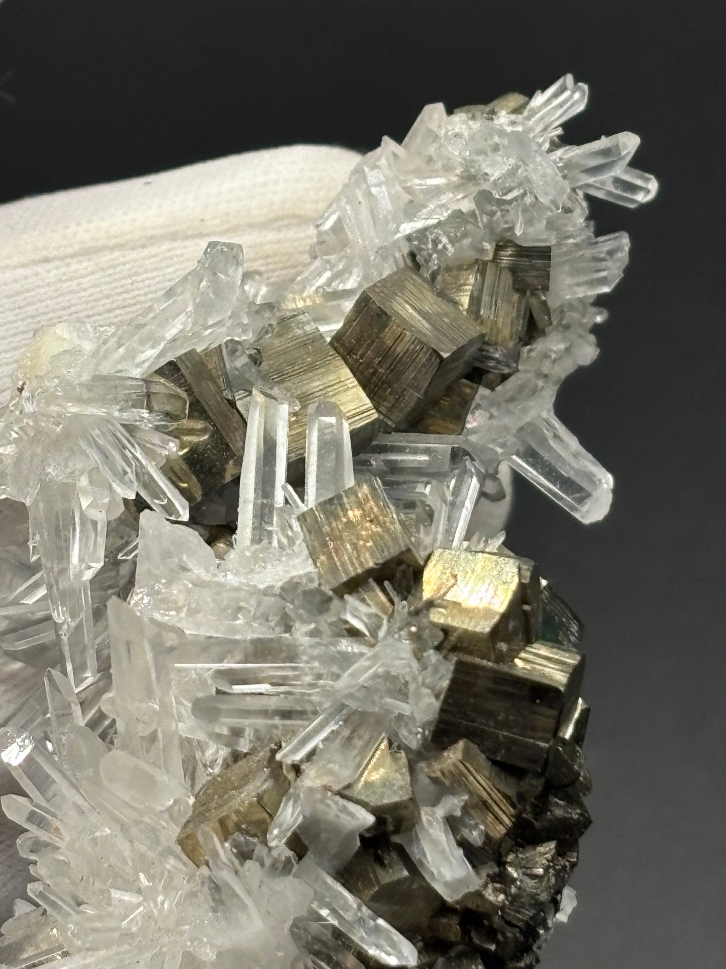 Quartz Crystals with Pyrite – Huaron Mines, San José de Huayllay District, Pasco, Peru