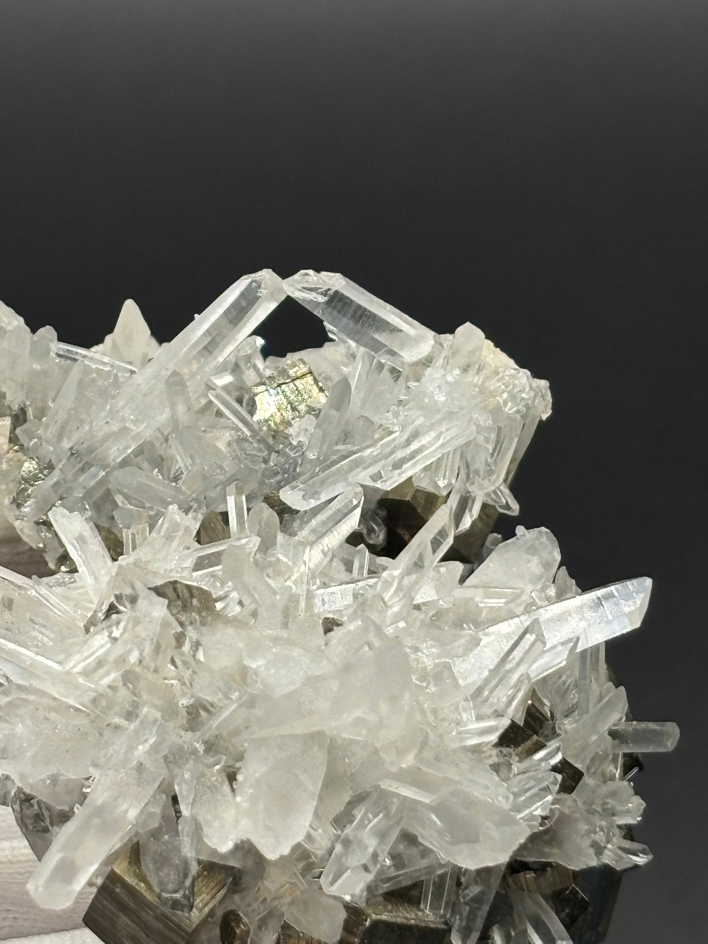 Quartz Crystals with Pyrite – Huaron Mines, San José de Huayllay District, Pasco, Peru