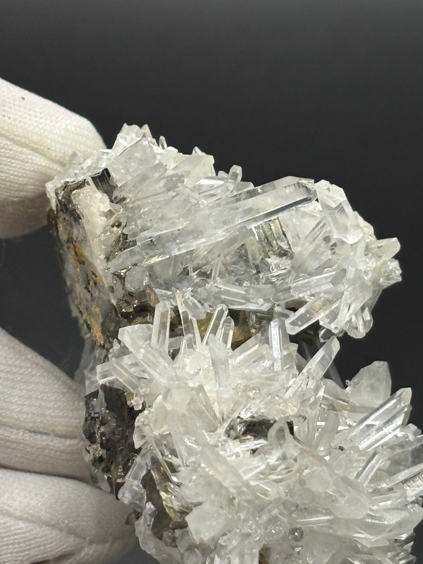 Quartz Crystals with Pyrite – Huaron Mines, San José de Huayllay District, Pasco, Peru