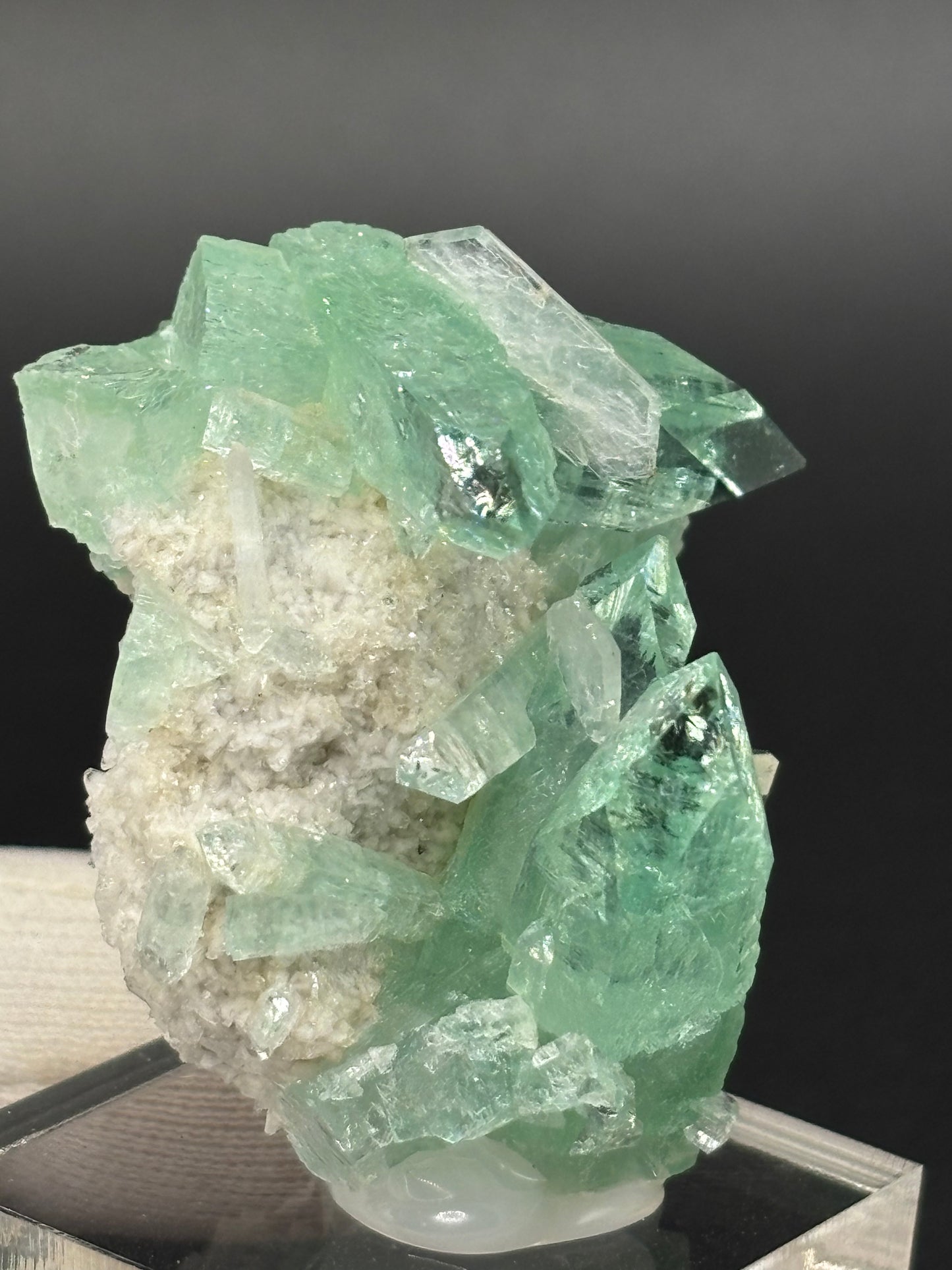Green Apophyllite Crystal Specimen – Pashan Quarry, Pune (Poona), Maharashtra, India