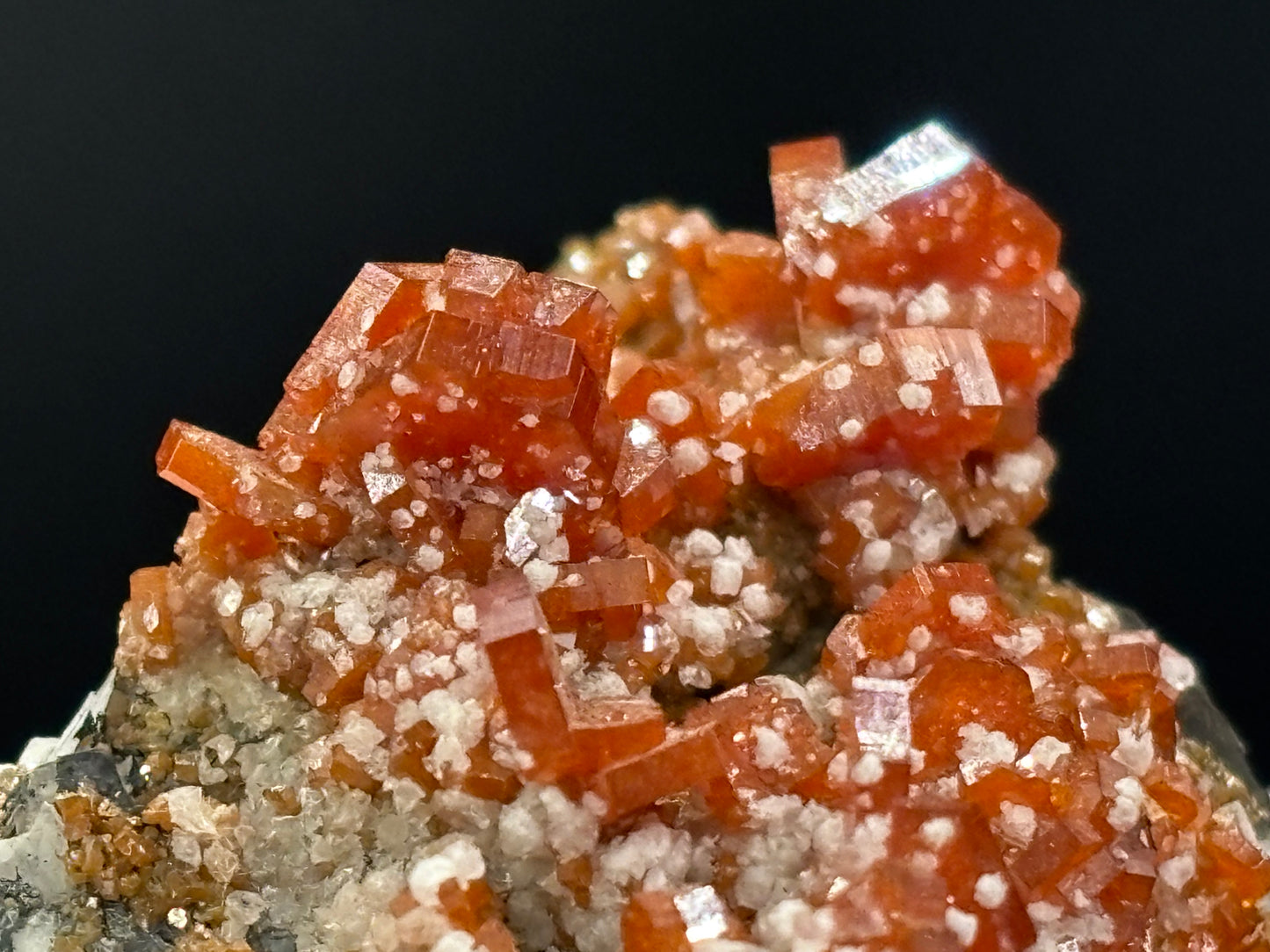 Vanadinite Crystal Specimen – Mibladen Mining District, Midelt Province, Morocco