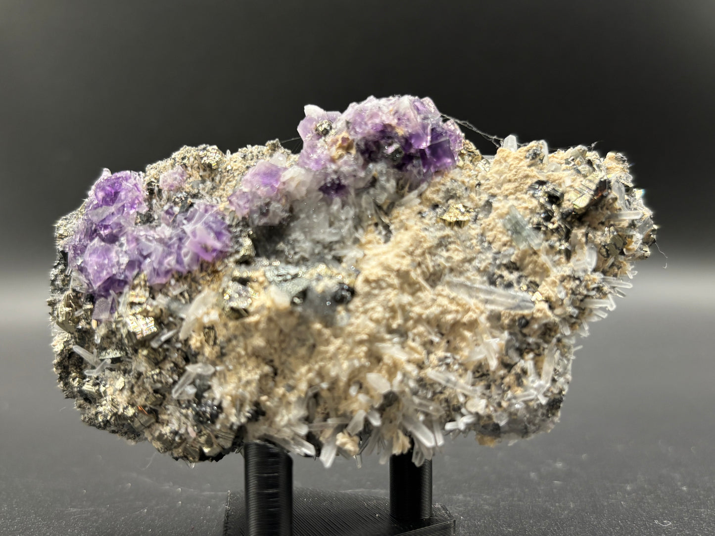 Fluorite with Apatite and Pyrite – Sweet Home Mine, Mount Bross, Park County, Colorado