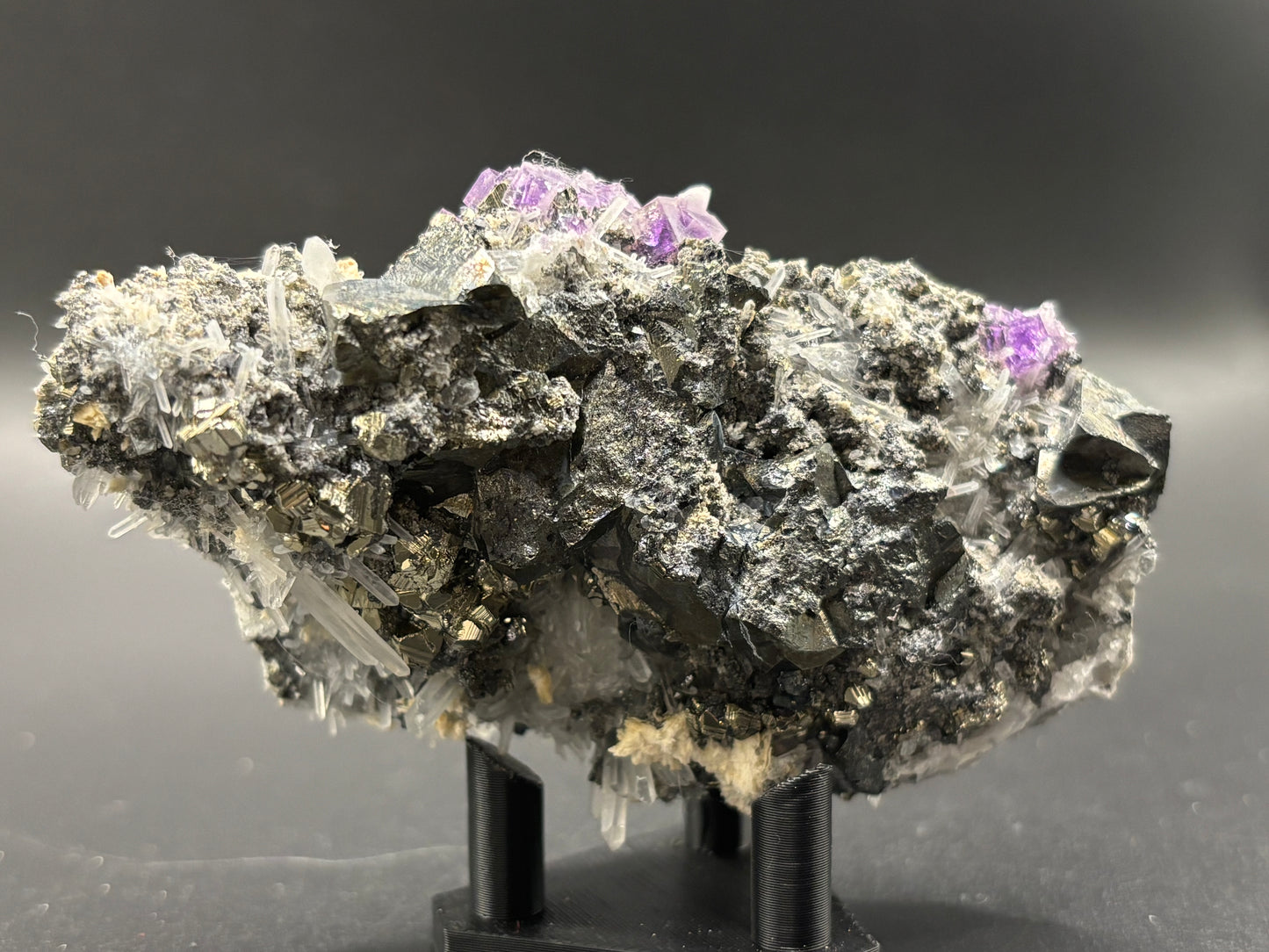 Fluorite with Apatite and Pyrite – Sweet Home Mine, Mount Bross, Park County, Colorado