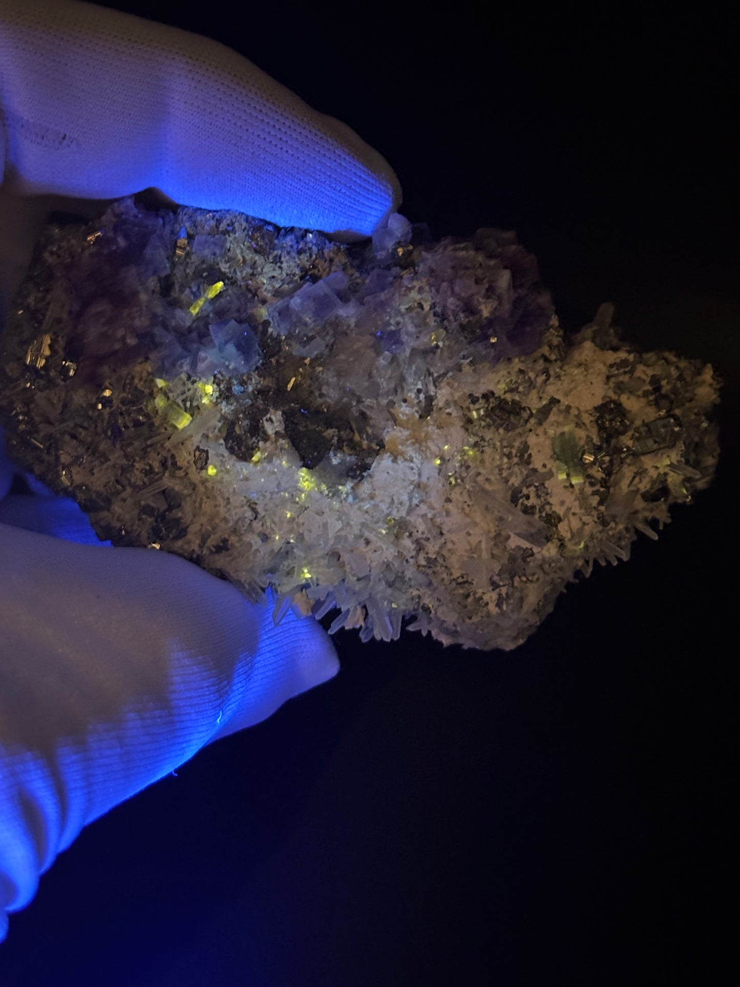 Fluorite with Apatite and Pyrite – Sweet Home Mine, Mount Bross, Park County, Colorado