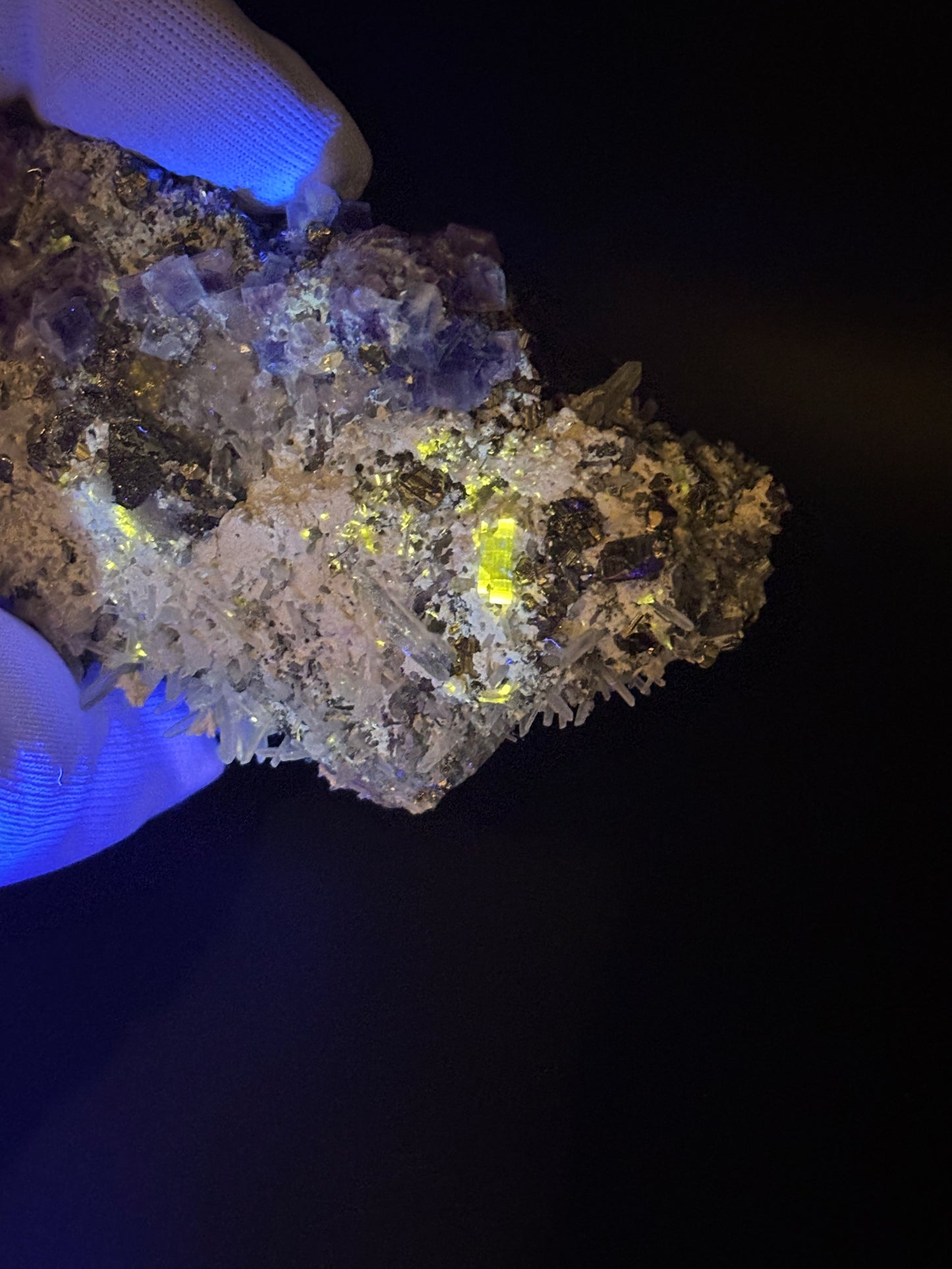 Fluorite with Apatite and Pyrite – Sweet Home Mine, Mount Bross, Park County, Colorado