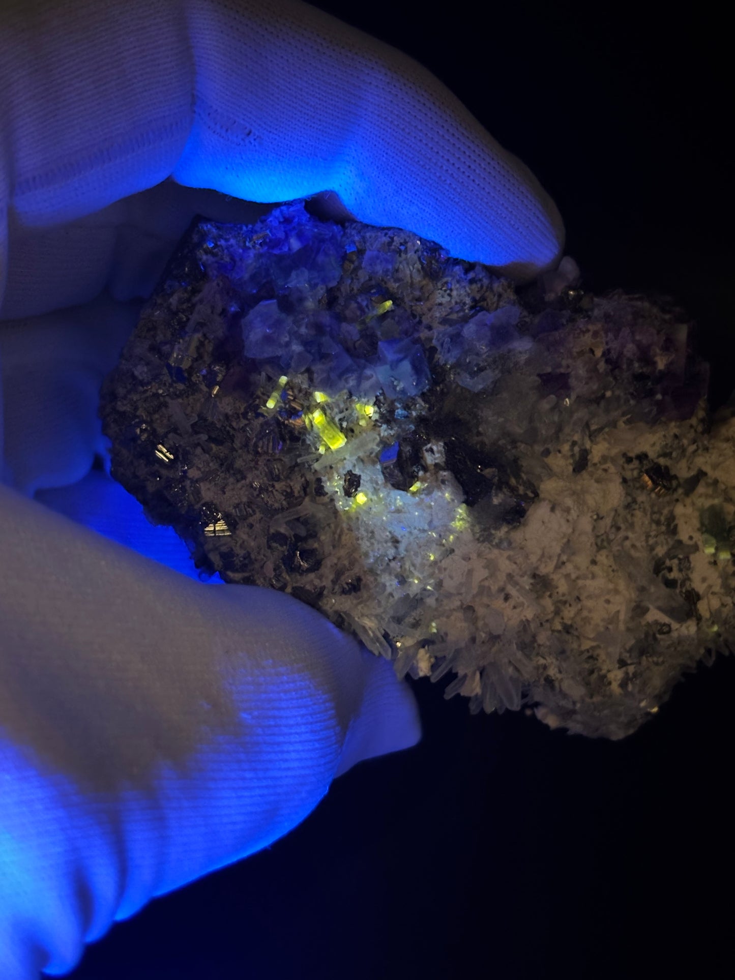 Fluorite with Apatite and Pyrite – Sweet Home Mine, Mount Bross, Park County, Colorado