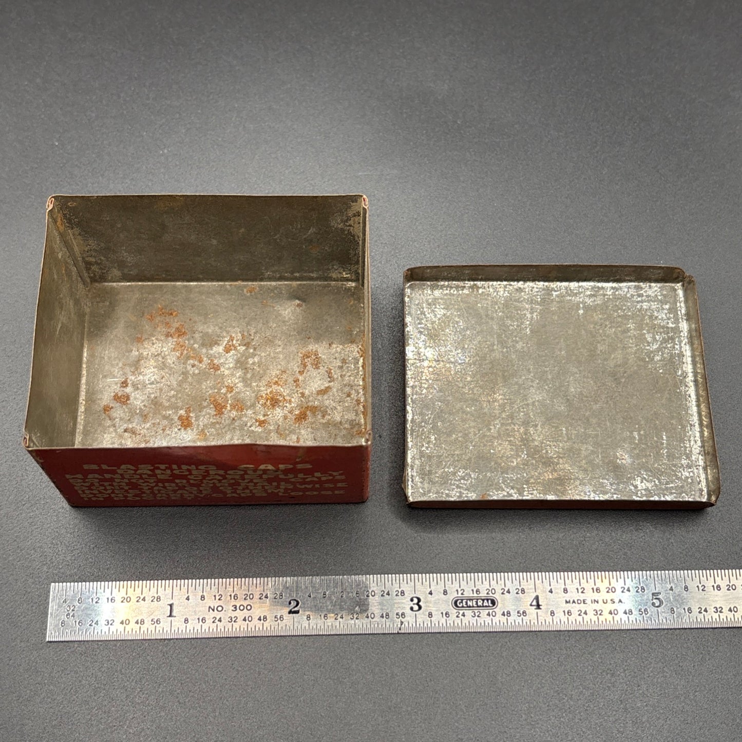 Hercules Powder Co. No. 6 Blasting Caps Tin – 100 Count – Vintage Orange