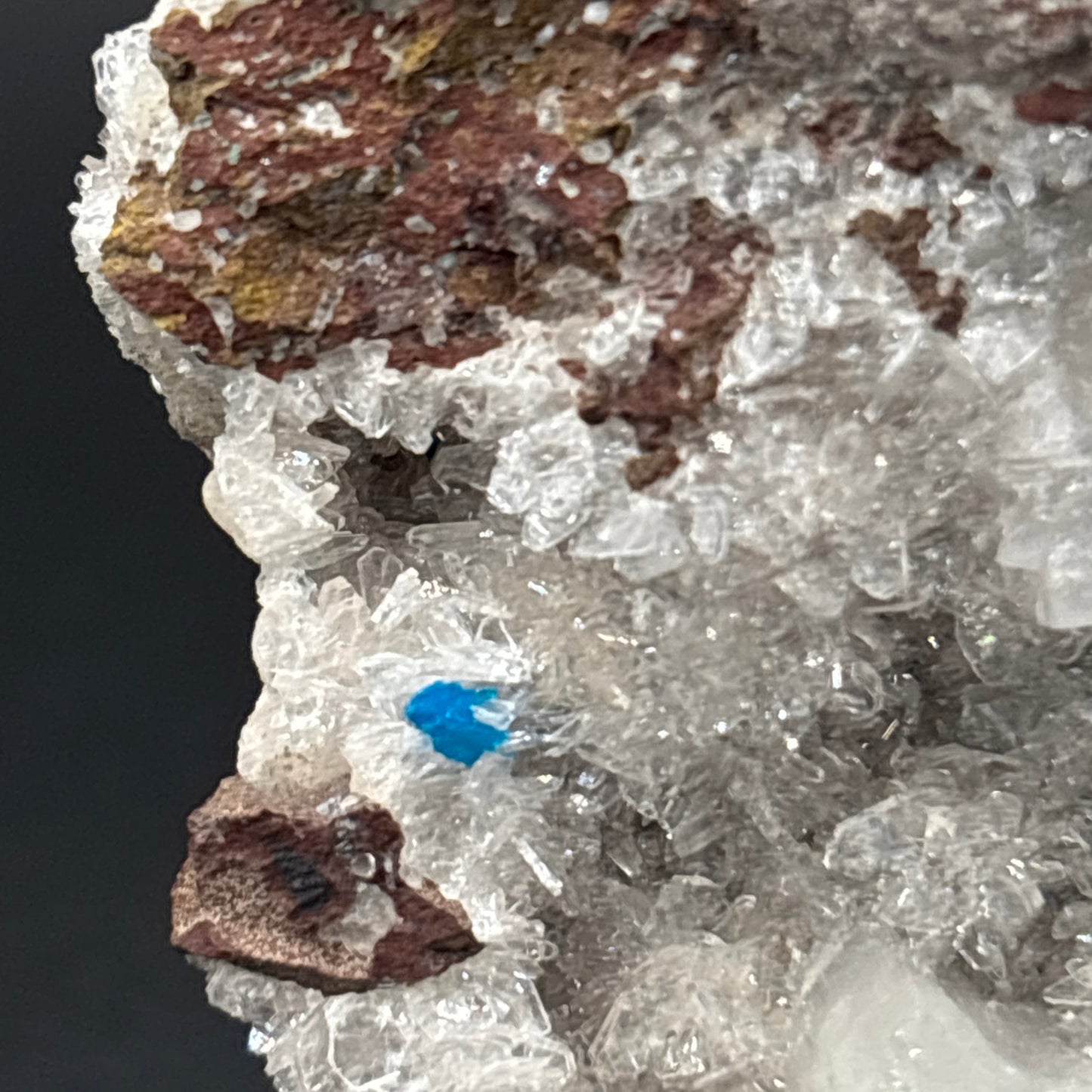 Pentagonite on Quartz Matrix – Vibrant Blue Crystal Clusters – Mineral Specimen