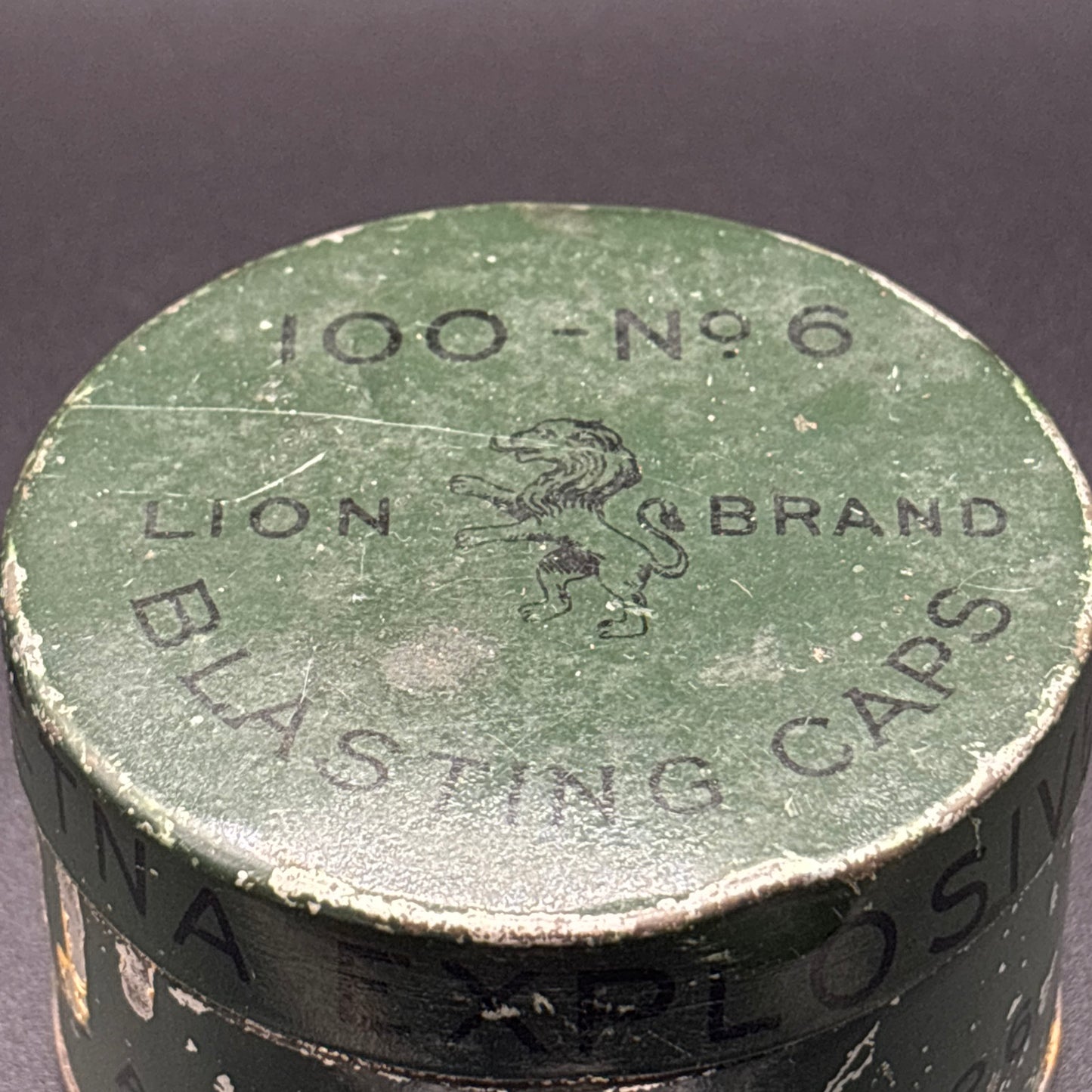The Etna Powder Co. Lion Brand Blasting Cap Tin