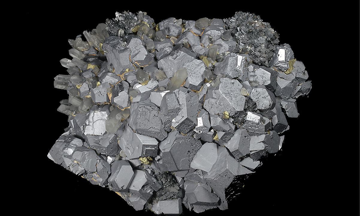 Galena, Chalcopyrite, Quartz, Sphalerite Borieva Mine, Petrovitza Deposit, Madan Ore Field, Rhodope Mountains, Smolyan Oblast, Bulgaria