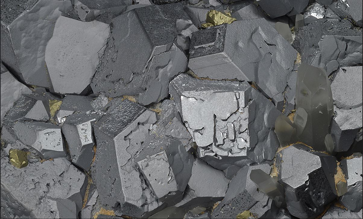 Galena, Chalcopyrite, Quartz, Sphalerite Borieva Mine, Petrovitza Deposit, Madan Ore Field, Rhodope Mountains, Smolyan Oblast, Bulgaria