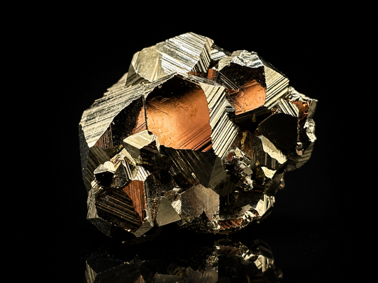 Octahedral Pyrite Crystal Cluster Huanzala Mine Peru Natural Pyrite Mineral Specimen