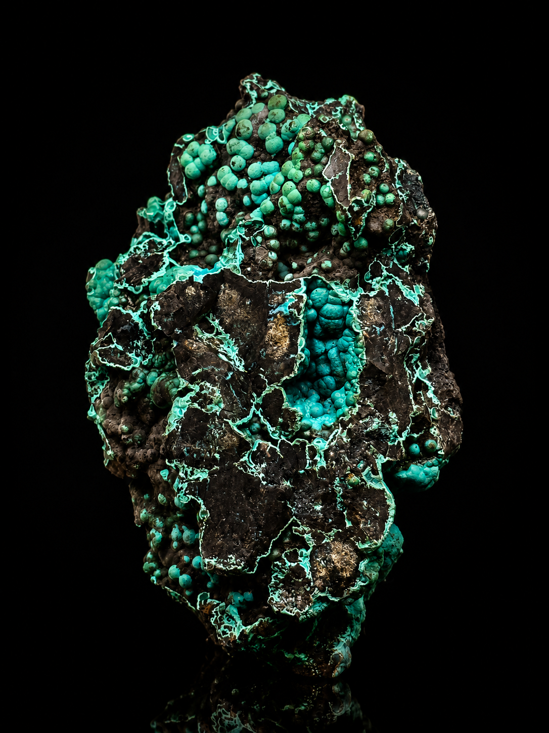 Malachite & Chrysocolla Specimen Planet Mine Arizona Copper Mineral Display Piece