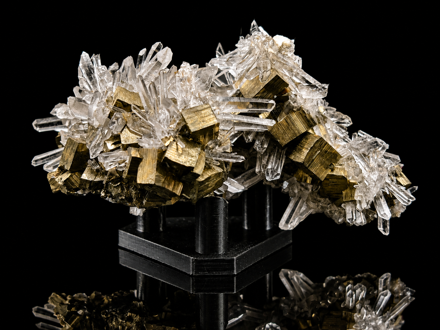 Quartz Crystals with Pyrite – Huaron Mines, San José de Huayllay District, Pasco, Peru