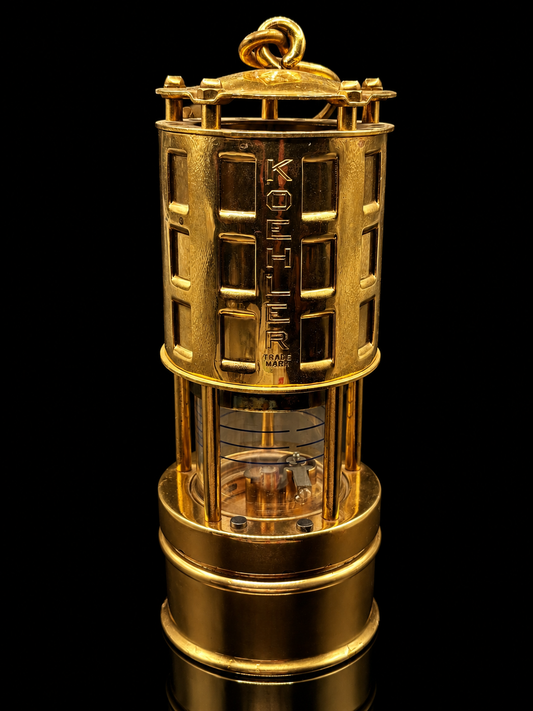 Koehler Brass MSHA Permissible Flame Safety Miners Lamp Model 209 — Coal Mining Relic